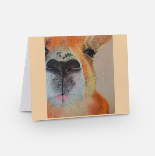 Animal Greeting Card - The Red Kangaroo - Printed Australian Animals