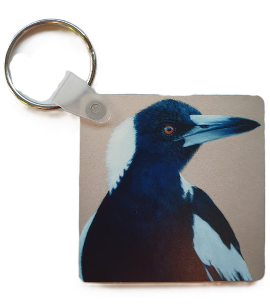 Animal Keyring- The Magpie - Printed Australian Animals