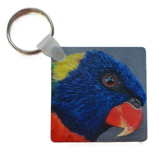 Animal Keyring- The Rainbow Lorikeet - Printed Australian Animals