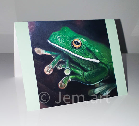 Animal Greeting Card - The Green Frog- Printed Australian Animals