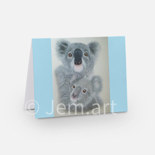 Animal Greeting Cards - The Mummy and Koala baby  - Printed Australian Animals